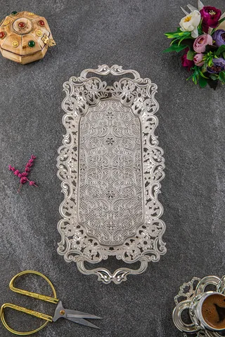 2 KİŞİLİK MOTİF DİKDÖRTGEN TEPSİ (19cmX42cm)