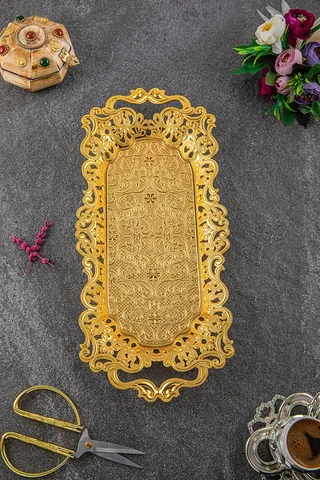 2 KİŞİLİK MOTİF DİKDÖRTGEN TEPSİ (19cmX42cm)